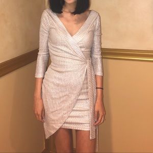Akira Nude Asymmetrical Dress